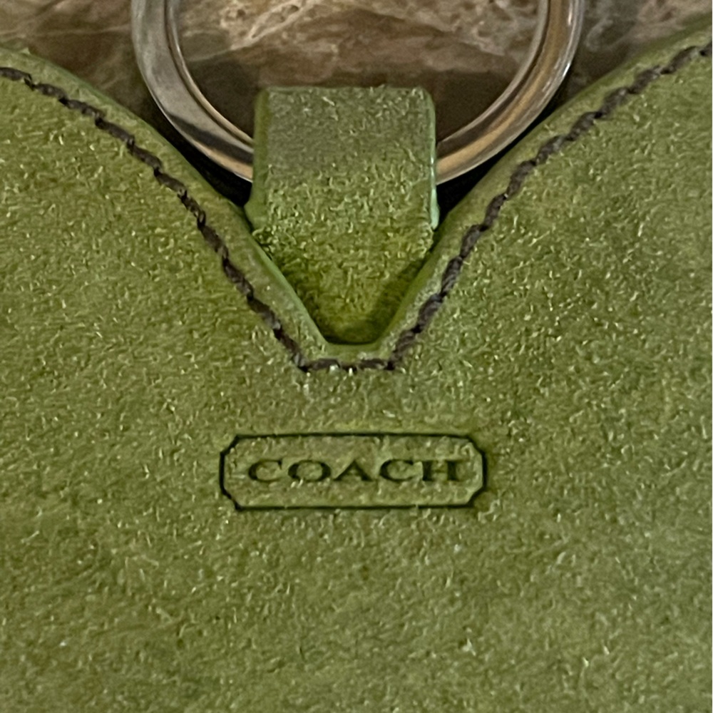 COACH HTF Large Green Leather Butterfly Keychain Bag Charm WITH Dustbag - Picture 14 of 17
